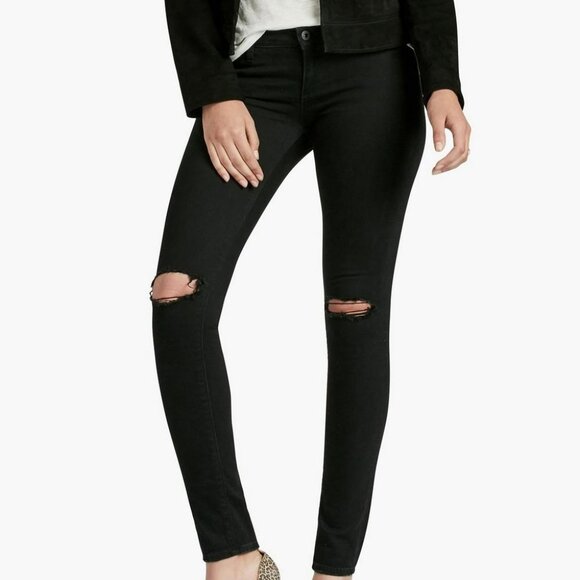 Lucky Brand Denim Lolita Destructed Black Skinny Jeans